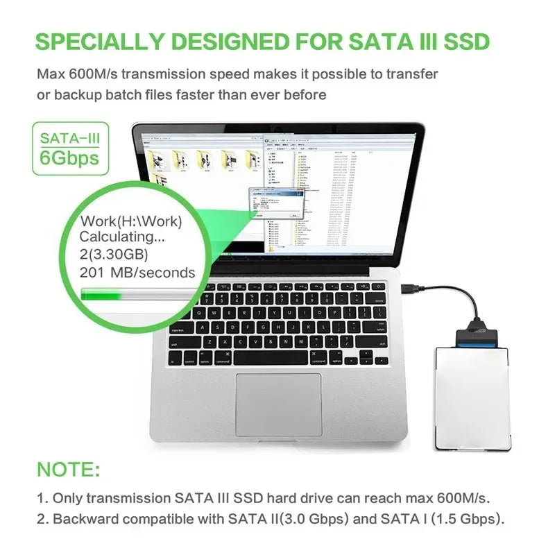 Coolcirc USB 3.0 To Sata Cable For 2.5 Inch External HDD SSD Hard Drive Adapter SATA To USB Hard Disk Adapter Cable